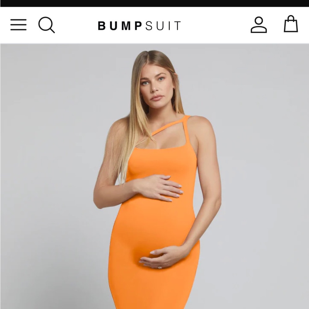 NWT Bumpsuit Chloe midi dress Orange sz small